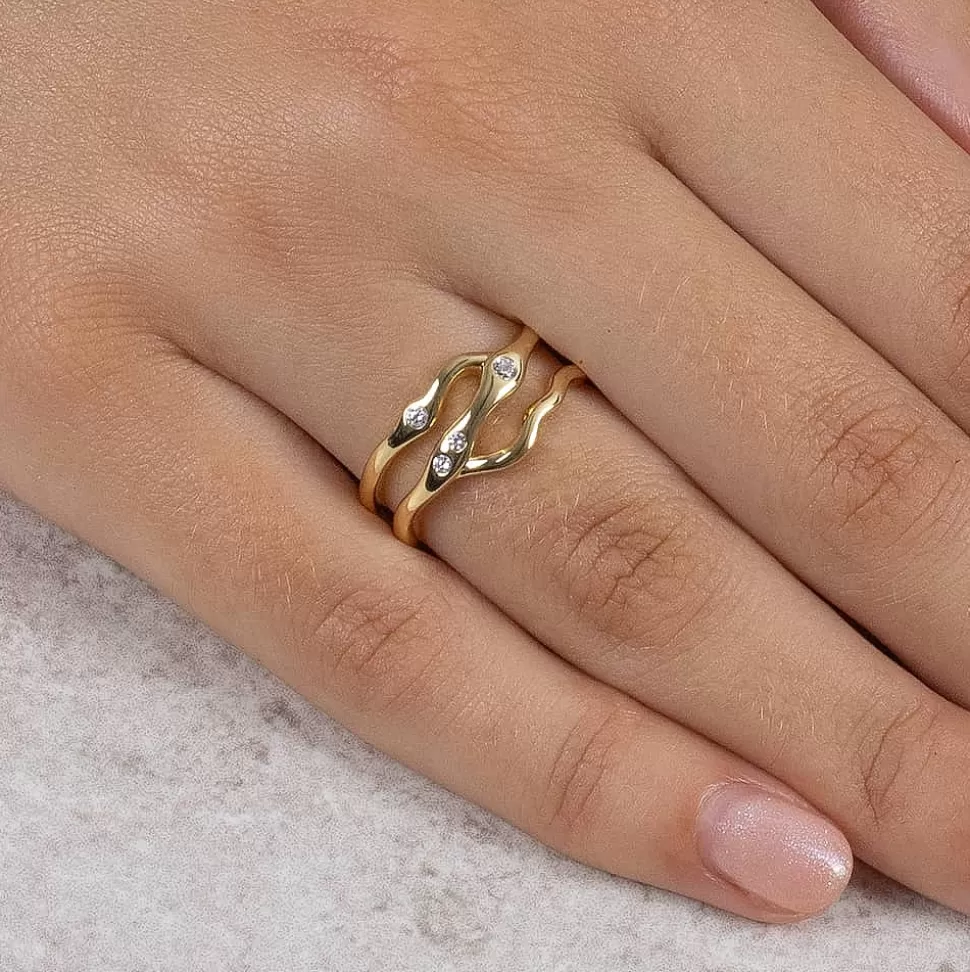 Pia Bijoux Bagues | Bague plaquée Or Finesse Fluide