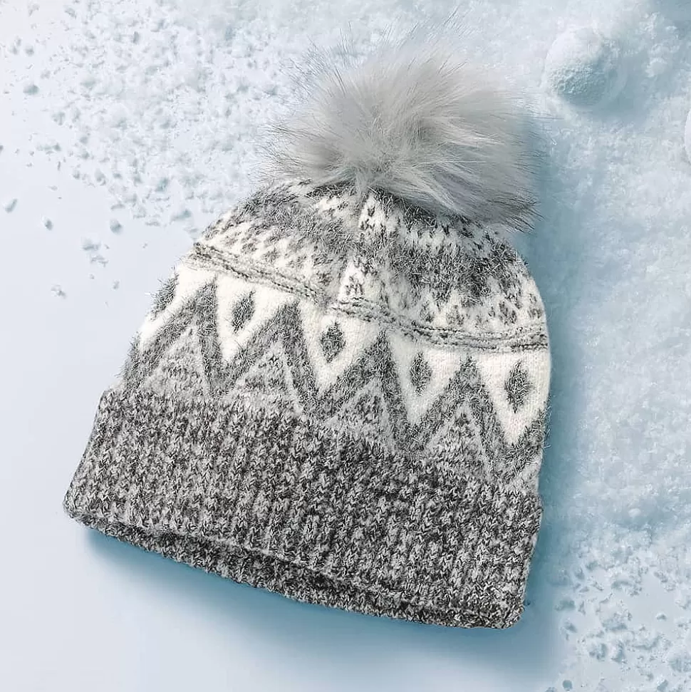 Pia Bijoux Accessoires Cheveux | Bonnet Fair Isle Givré