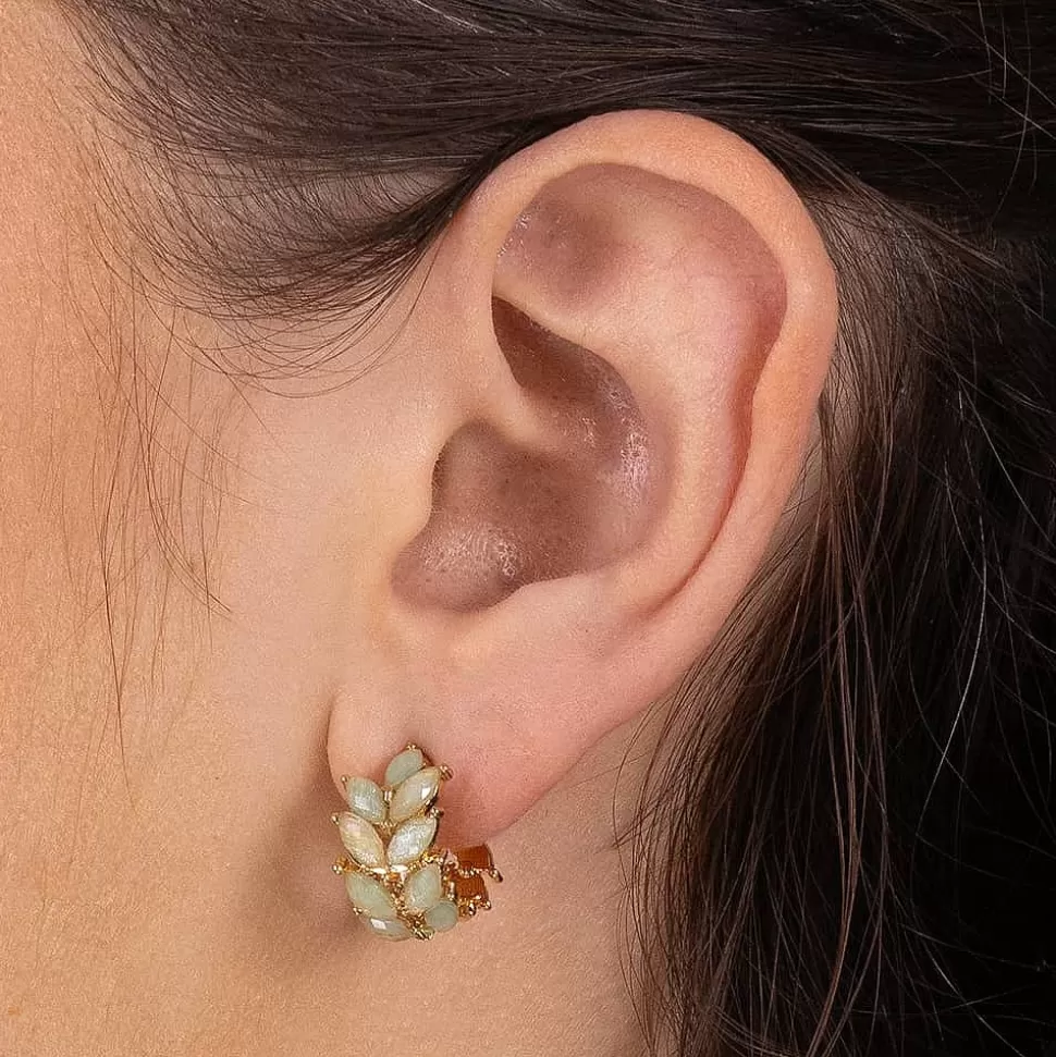 Pia Bijoux Boucles D'oreilles | Boucles d’oreilles en Cristal Menthe Fraîche