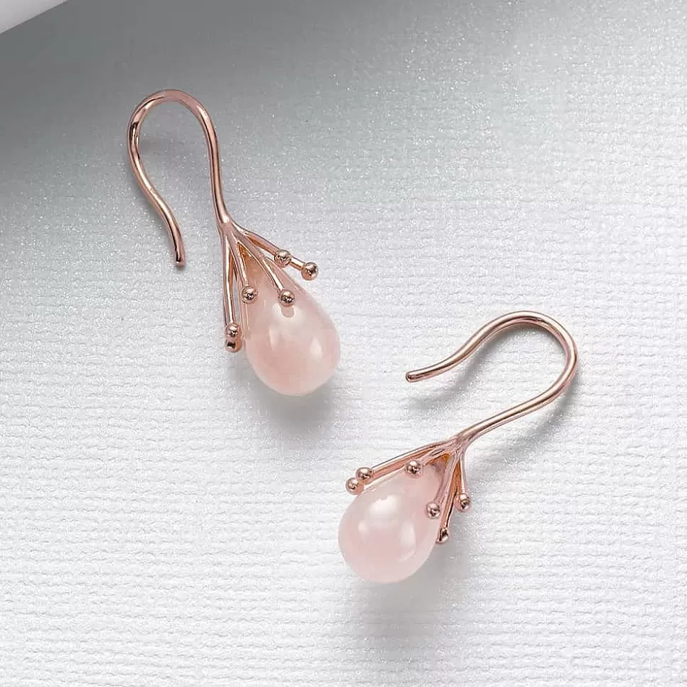 Pia Bijoux Boucles D'oreilles | Boucles d'oreilles en Quartz Rose Appel du Blush