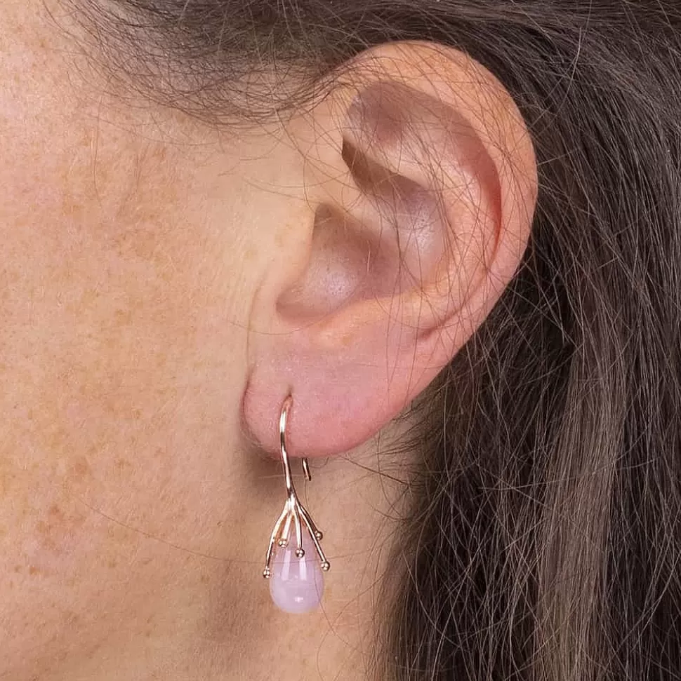 Pia Bijoux Boucles D'oreilles | Boucles d'oreilles en Quartz Rose Appel du Blush