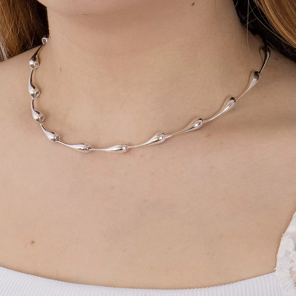 Pia Bijoux Colliers Et Pendentifs | Collier en Argent Gouttes Fondues