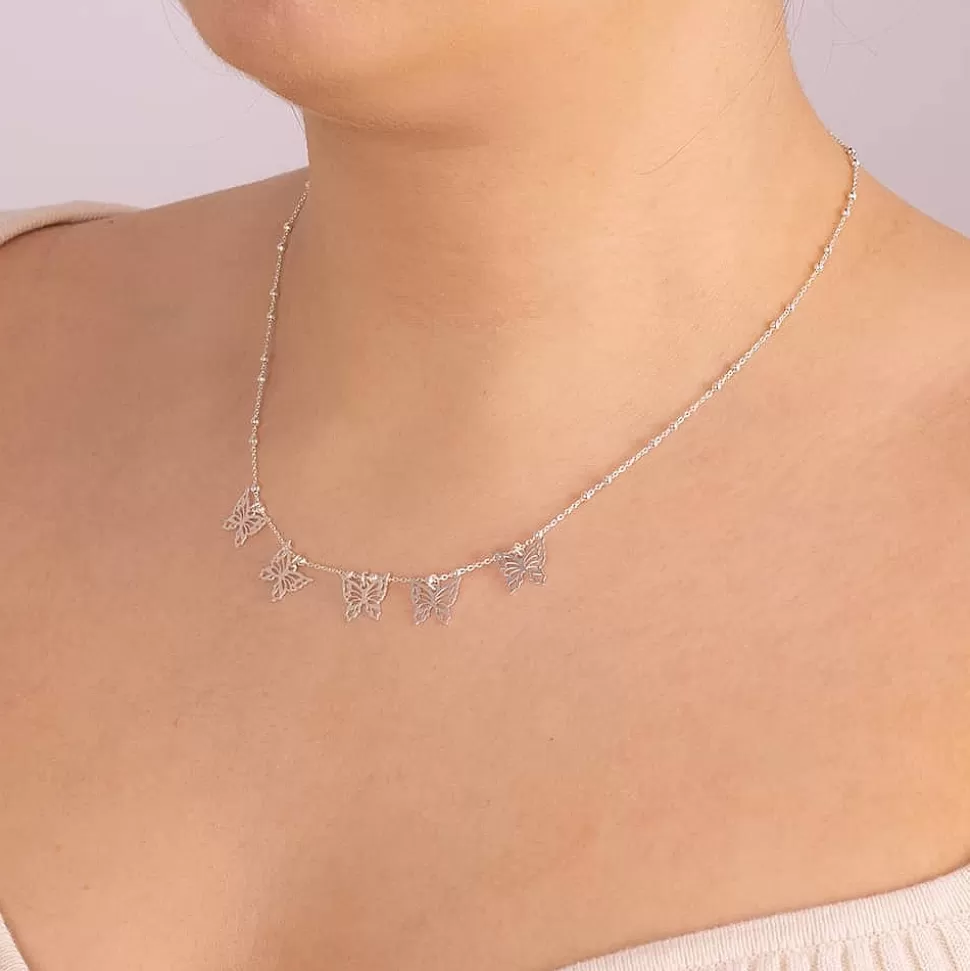 Pia Bijoux Colliers Et Pendentifs | Collier en Argent Papillons en Ébullition