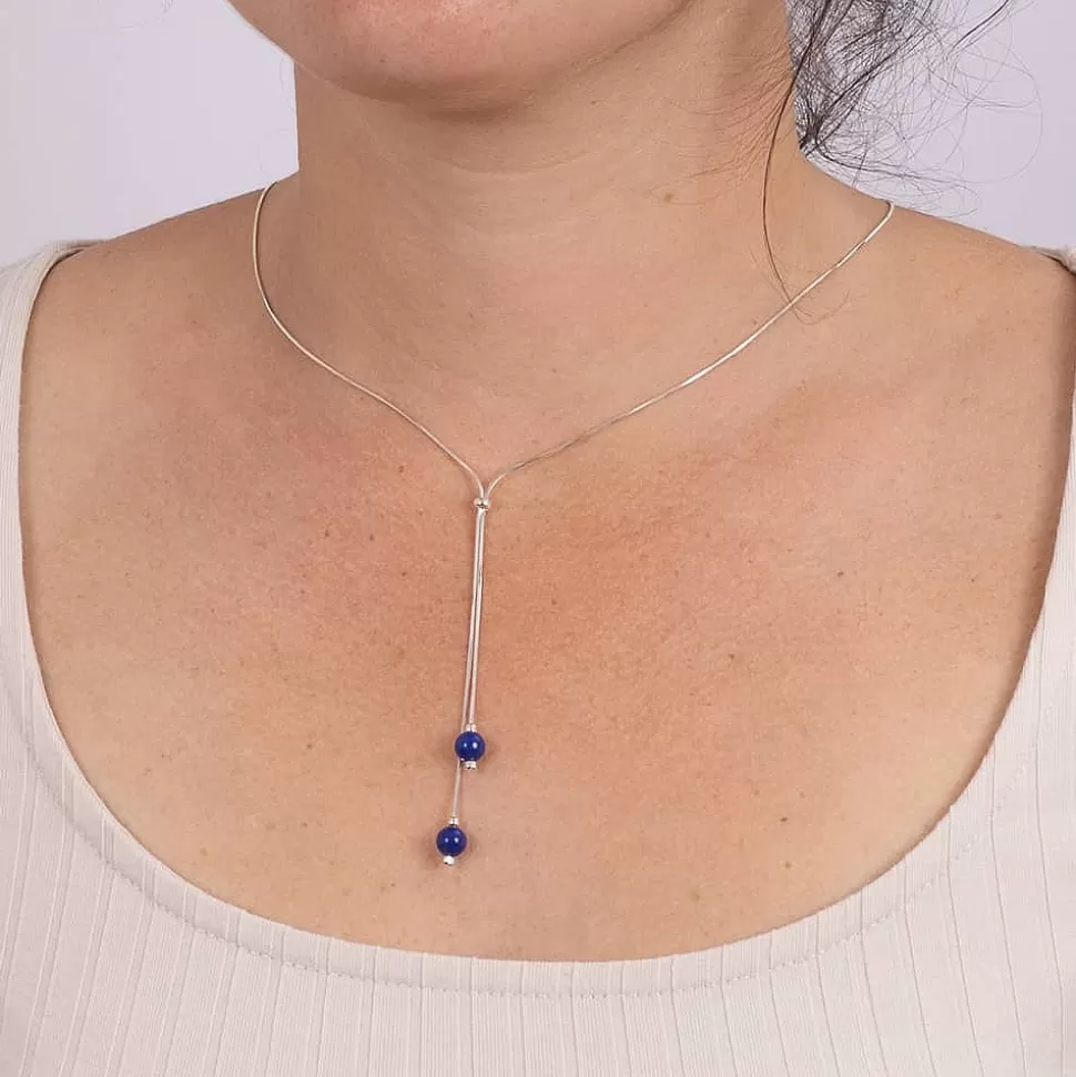 Pia Bijoux Colliers Et Pendentifs | Collier en Lapis Ponctué de Bleu