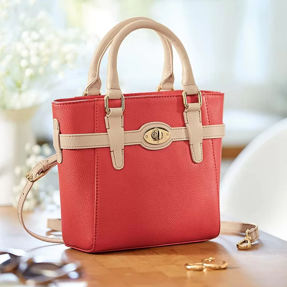 Pia Bijoux Sacs | Mini Fourre-tout en Cuir Corail Insouciante