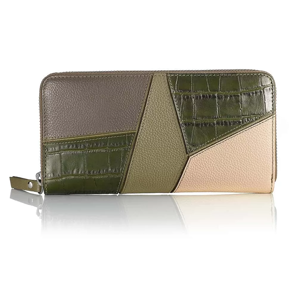Pia Bijoux Sacs | Portefeuilles & Porte-monnaie | Porte-Monnaie en Cuir Un Penchant Pour le Vert Olive