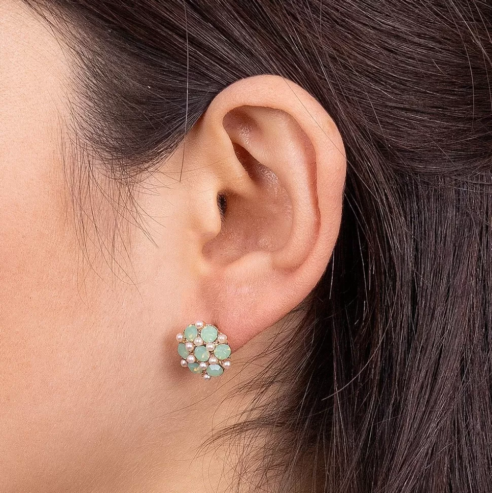 Pia Bijoux Boucles D'oreilles | Puces Cristal Éclat d’Écume