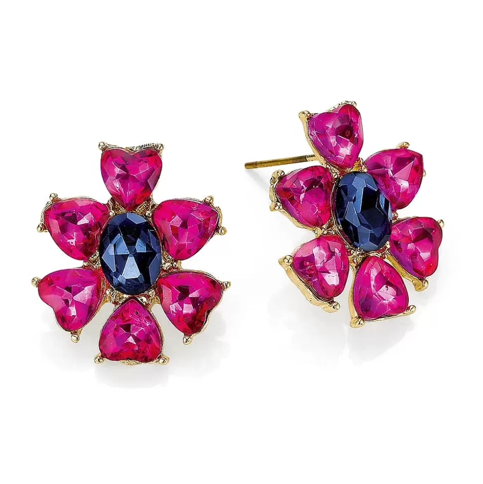 Pia Bijoux Boucles D'oreilles | Puces Fuchsia Regards sur Moi