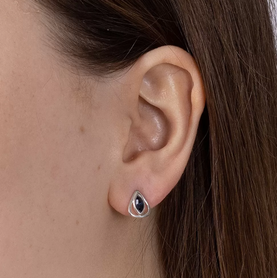 Pia Bijoux Boucles D'oreilles | Puces Larme Vrai Bleu