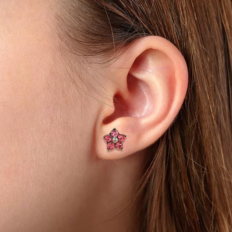 Pia Bijoux Boucles D'oreilles | Puces Roses Beaux Pétales