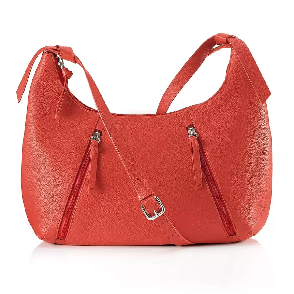 Pia Bijoux Sacs | Sacs Portés Travers | Sac Bandoulière en Cuir Corail Colorez-Moi