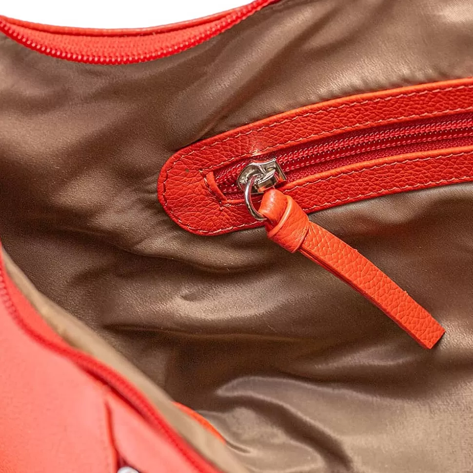 Pia Bijoux Sacs | Sacs Portés Travers | Sac Bandoulière en Cuir Corail Colorez-Moi
