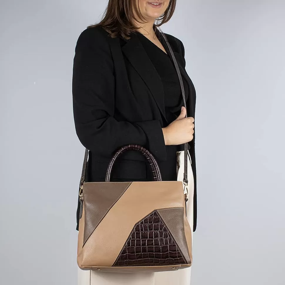 Pia Bijoux Sacs | Sacs À Main | Sac en Cuir Café Noisette