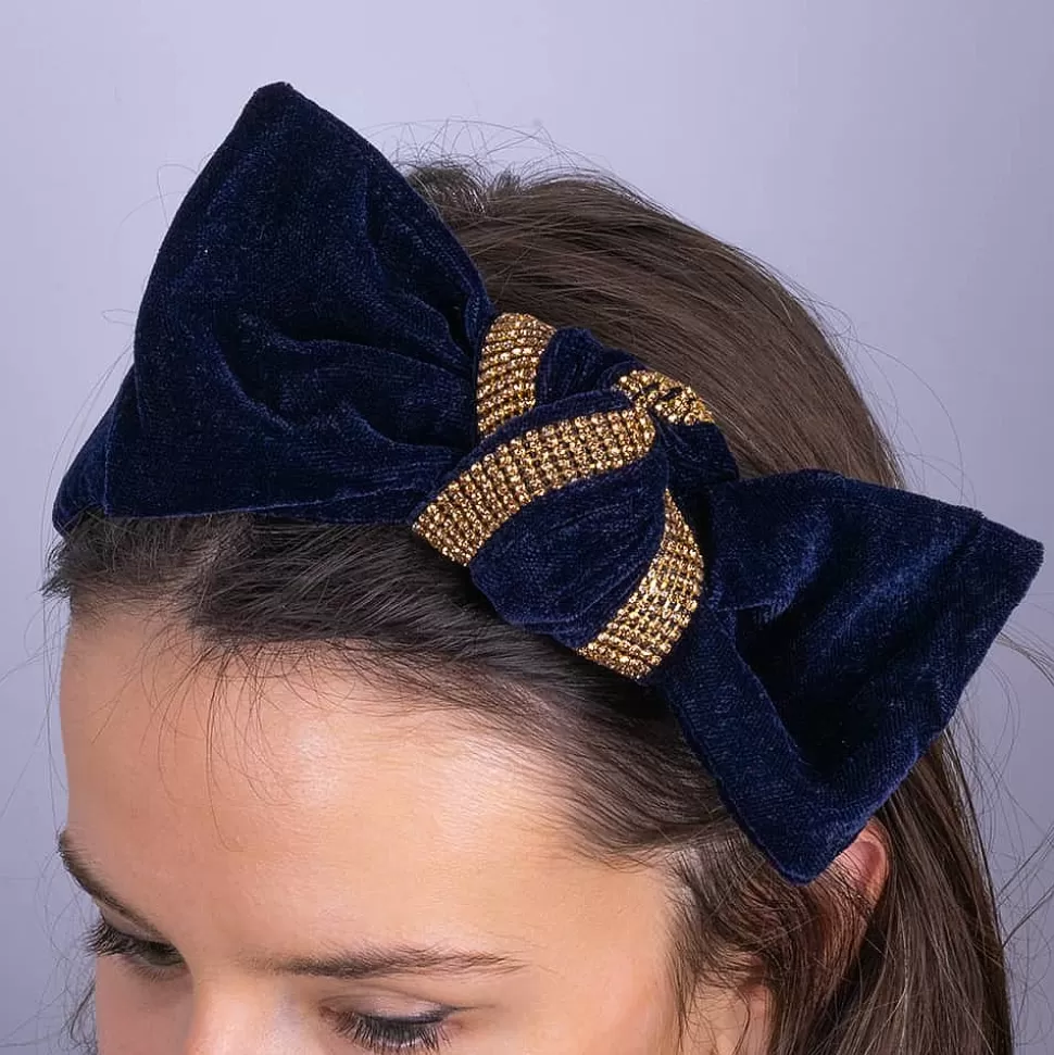 Pia Bijoux Accessoires Cheveux | Serre-tête en Velours Nuit Élégante